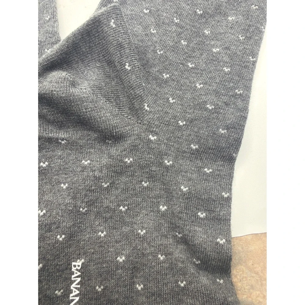 Banana Republic Womens Gray Micro Dot Cotton Blend Crew Socks One Size NWT